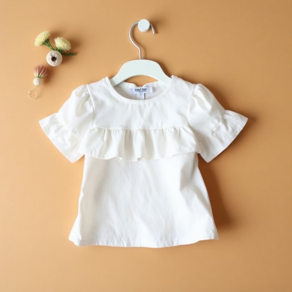 Girls White Ruffle Top