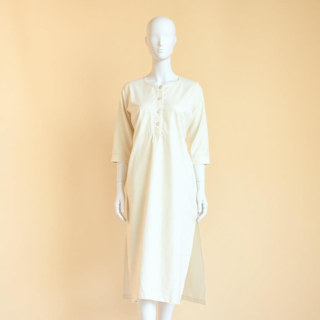 Women Ivory Cotton Kurti